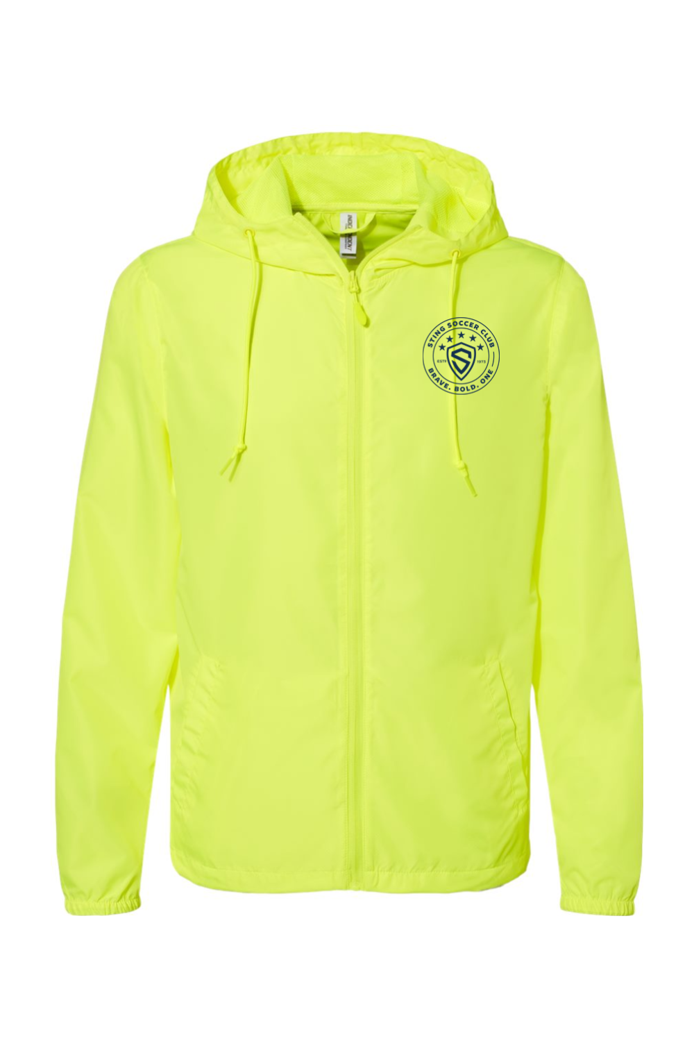 Sting Soccer Sideline | Neon & Navy Unisex Windbreaker