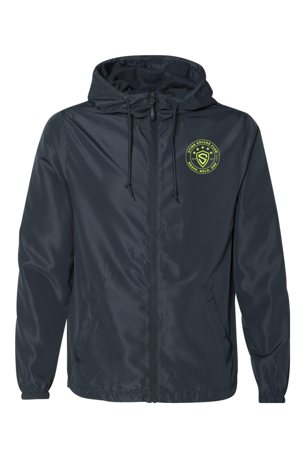 Sting Soccer Sideline | Neon & Navy Unisex Windbreaker
